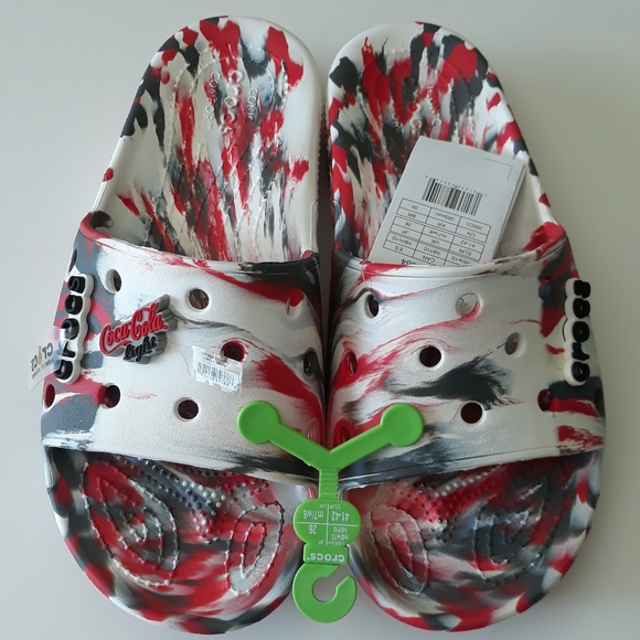 (New) Crocs Slides and Coca Cola Jibbitz Set (W10/M8) - Picture 2 of 5